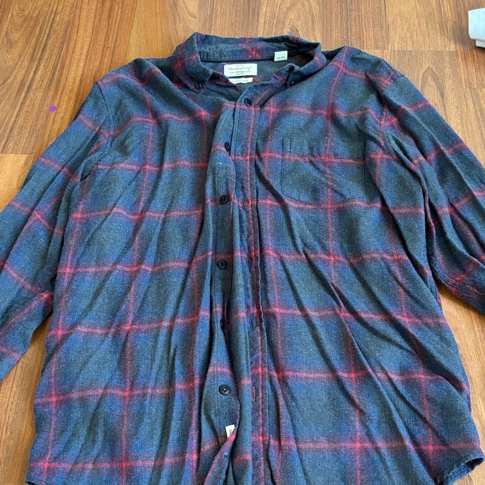 Weatherproof Vintage Red and Blue Flannel Shirt